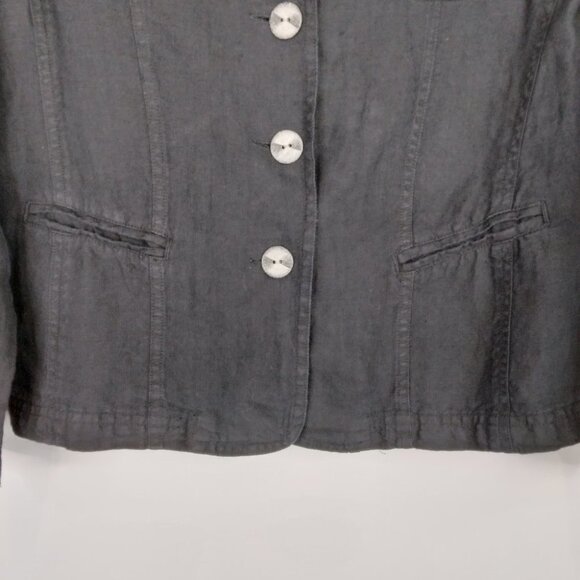 J. Jill 100% Linen Black Light Blazer Jacket Size S - Picture 7 of 12